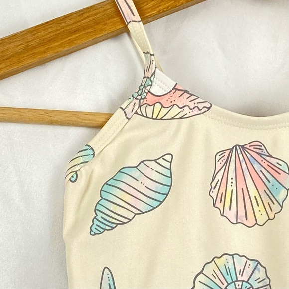 Old Navy Baby Girl Seashell Starfish Print One Piece Swimsuit Size 18-24 Months - Picture 7 of 16